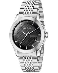 Gucci - Ya126402 G-Timeless Zwarte Wijzerplaat Herenhorloge - Lyst