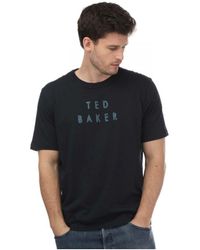 Ted Baker - Lough Geborduurd Merk T-shirt In Navy - Lyst
