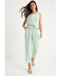 Bianco Lucci - Sleeveless Crew Neck Blouse And Carrof Fıt Pants Set - Lyst