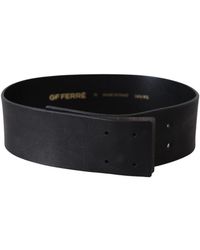 Gianfranco Ferré - Black Genuine Leather Wide Logo Waist Belt - Lyst