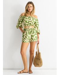 Gini London - Abstract Belted Bardot Viscose Playsuit - Lyst