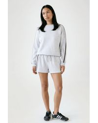 Boohoo - Double Stripe Detail Sweatshirt Short Tracksuit - Lyst