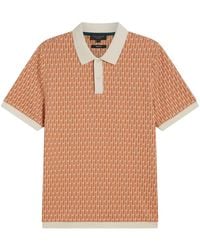 Ted Baker - Hamishs Jacquard Stripe Geo Camel Polo Shirt - Lyst
