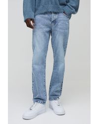BoohooMAN - Straight Rigid Washed Jeans - Lyst