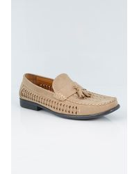 Brave Soul - Light Faux Suede Woven Loafers - Lyst