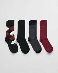 GANT - 4-pack Argyle Stripe Solid Socks Gift Box - Lyst