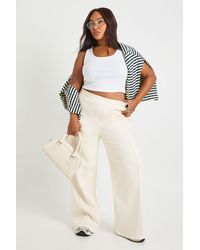 Boohoo - Plus Core Basic Pintuck Detail Straight Leg Jogger - Lyst