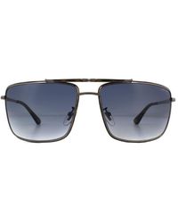 Police - Rectangle Shiny Gunmetal Smoke Gradient Sunglasses - Lyst