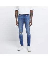 River Island - Super Skinny Jeans Fit Ripped Cotton - Lyst