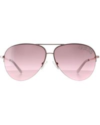 Guess - Aviator Shiny Rose Bordeaux Gradient Gf6126 Metal - Lyst