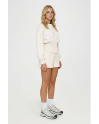 Boohoo - Cinched Waist Button Through Sweatshirt Short Tracksuit - Lyst
