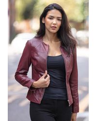 Ashwood Leather - 'Francesca' Collarless Real Fashion Jacket - Lyst