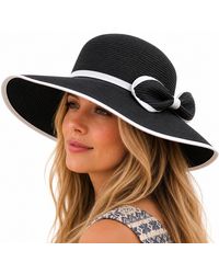 Woodland Leathers - Ladies Wide Brim Foldable Sun Hat Adjustable Summer Beach Hat - Lyst