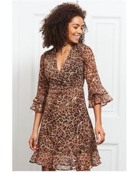 Sosandar - Leopard & Luxury Fleck Print Fit & Flare Dress - Lyst