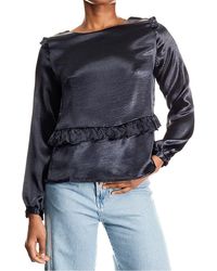 Brave Soul - Ezmaesat Frill Top Long Sleeve Crew Neck Party Blouse Tee New - Lyst