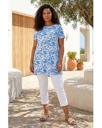Roman - Curve Bardot Floral Stretch Top - Lyst