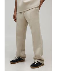 BoohooMAN - Straight Leg Bonded Scuba Pintuck Joggers - Lyst