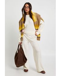 Boohoo - Petite Crew Neck Jumper And Wide Leg Trouser - Lyst