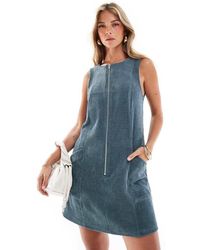 ASOS - Cord Zip Through Mini Dress - Lyst