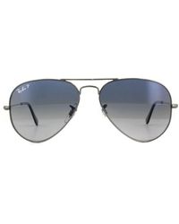 Ray-Ban - Sunglasses Aviator 3025 Gunmetal Polarized Gradient 004/78 58Mm - Lyst