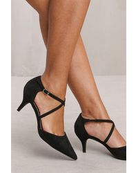 Where's That From - Wheres 'Yardley' Low Kitten Heel With Crossover Strap - Lyst
