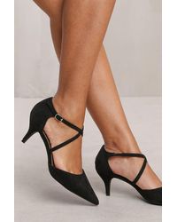 Where's That From - Wheres 'Yardley' Low Kitten Heel With Crossover Strap - Lyst