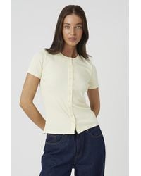 Brave Soul - Lemon Cotton Rich Short Sleeve Button Down Top - Lyst
