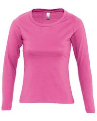 Sol's - Ladies Majestic Long Sleeve T-Shirt (Orchid) - Lyst