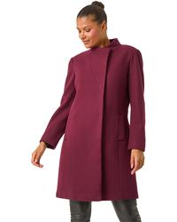 Roman - Tailored Funnel Neck Pocket Detail Coat - Lyst
