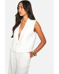 Boohoo - Woven Textured Seam Detail Waistcoat - Lyst