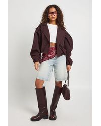 Boohoo - Cropped Puff Sleeve Boxy Trench Jacket - Lyst