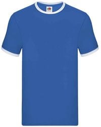 Fruit Of The Loom - Ringer Contrast T-Shirt (Royal/ - Lyst