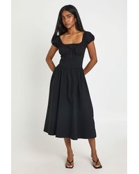 Boohoo - Volume Sleeve Milkmaid Midaxi Dress - Lyst