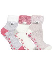 Heat Holders - Fluffy Slipper Bed Socks With Grips - Lyst