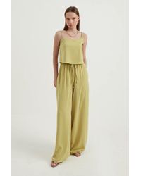 Hiccup - High Waist Elastic Palazzo Trousers With A Belt Detail - Lyst