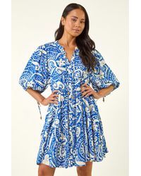 Roman - Petite Print Button Smock Dress - Lyst