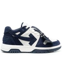 Off-White c/o Virgil Abloh - Gebroken Witte Out-of-office Suède Sneakers In Marineblauw - Lyst