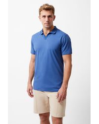 French Connection - Cotton Blend Stretch Open Collar Short Sleeve Polo Top - Lyst
