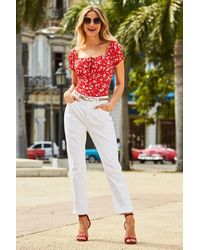 Sosandar - Denim Slim Leg Mom Jeans Cotton - Lyst