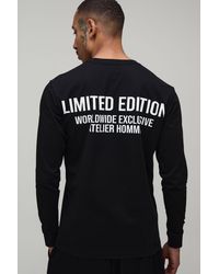 BoohooMAN - Limited Edition Regular Fit Long Sleeve T-Shirt - Lyst