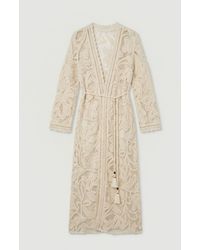 Karen Millen - Floral Crotchet Woven Beach Kimono - Lyst