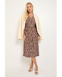 Wallis - Spot Petite Jersey Button Midi Dress - Lyst