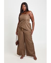 Boohoo - Plus Crepe Beaded Cowl Neck Cami Top - Lyst
