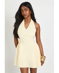 Boohoo - Halterneck Full Skirt Mini Dress - Lyst