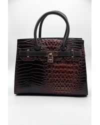SVNX - Croc Buckle Top Handle Bag - Lyst