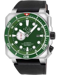 Gv2 - Xo Submarine Bezel Dial Handmade Italian Leather Watch - Lyst