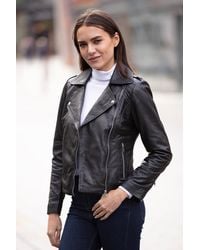 Ashwood Leather - 'Brooklyn' Short Biker Jacket - Lyst