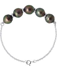 Ateliers Saint Germain - Bracelet 5 Real Cultured Tahiti Pearls Passing Through Circled 8-9 Mm - Lyst