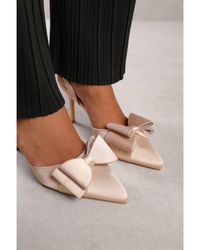 Where's That From - Wheres 'Manila' Pointed Toe With Diamante Bow Detailing Slingback Mid Heels - Lyst