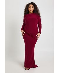 Boohoo - Plus Twist Detail Long Sleeve Maxi Dress - Lyst